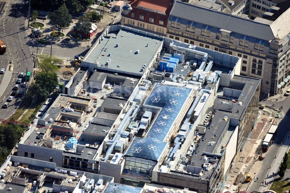 Leipzig aus der Vogelperspektive: Baustelle des Einkaufszentrums Höfe am Brühl in Leipzig im Bundesland Sachsen