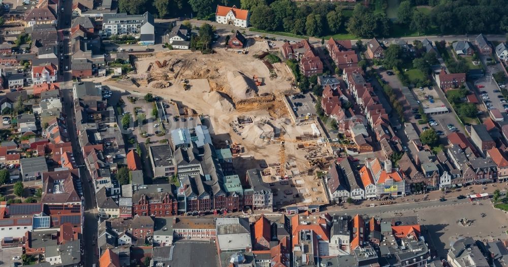 Luftaufnahme Husum - Baustelle für das Einkaufzentrum THEO Shopping-Center in Husum im Bundesland Schleswig-Holstein, Deutschland