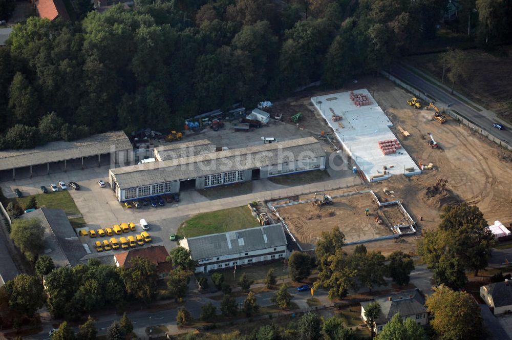 Werneuchen von oben - Baustelle Einzelhandelsfläche Werneuchen