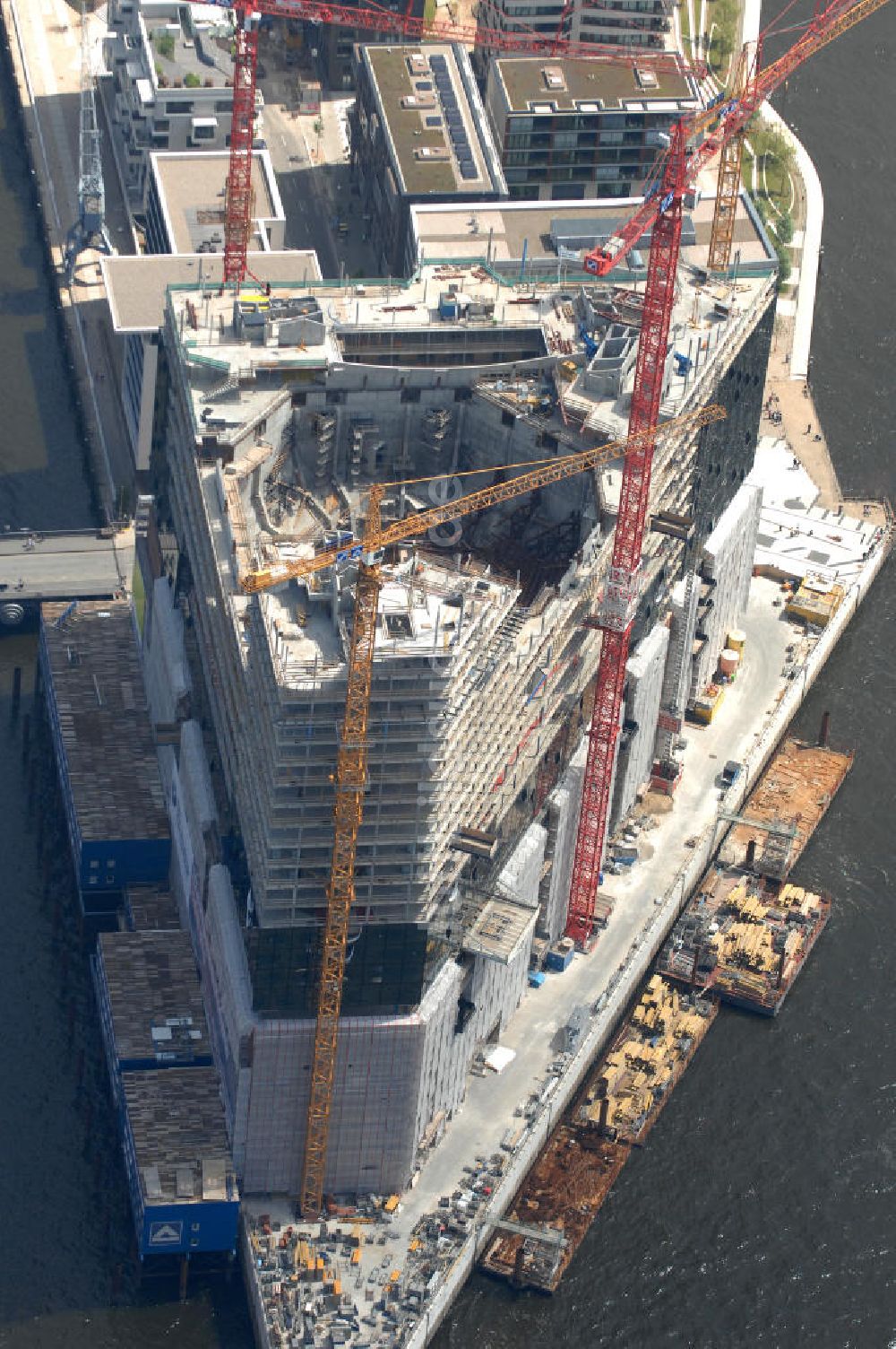 Luftaufnahme Hamburg - Baustelle der Elbphilharmonie Hamburg