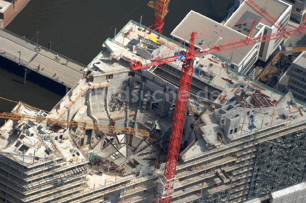 Hamburg von oben - Baustelle der Elbphilharmonie Hamburg