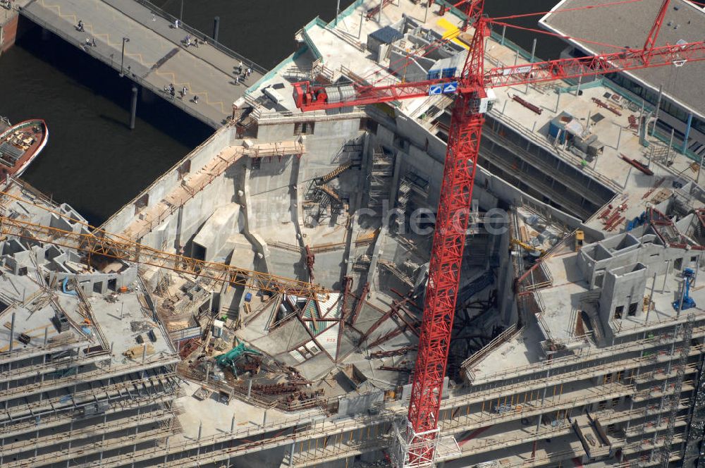 Hamburg aus der Vogelperspektive: Baustelle der Elbphilharmonie Hamburg