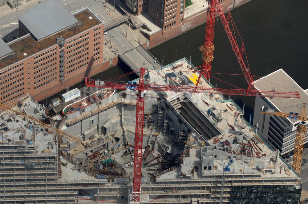 Hamburg von oben - Baustelle der Elbphilharmonie Hamburg