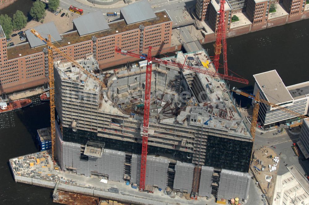 Hamburg aus der Vogelperspektive: Baustelle der Elbphilharmonie Hamburg