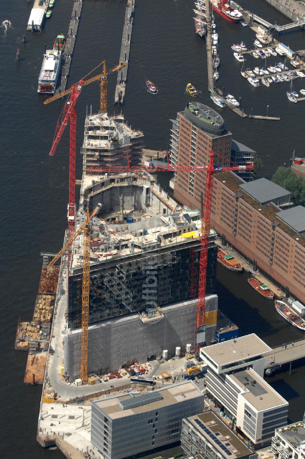 Hamburg von oben - Baustelle der Elbphilharmonie Hamburg