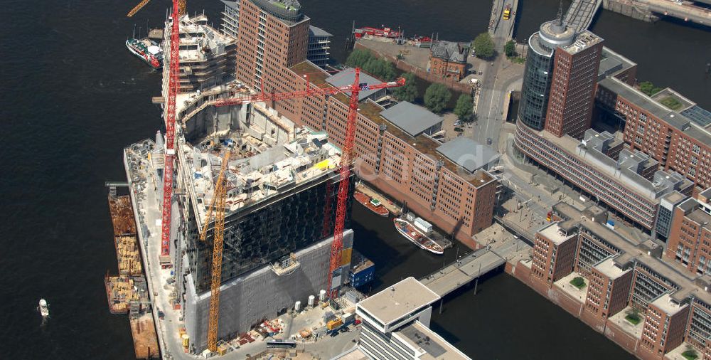 Luftbild Hamburg - Baustelle der Elbphilharmonie Hamburg