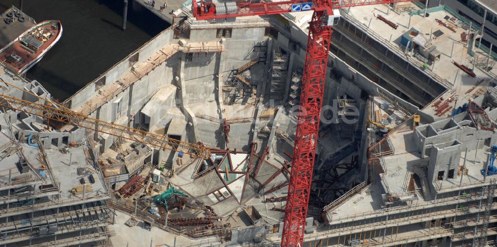 Hamburg von oben - Baustelle der Elbphilharmonie Hamburg