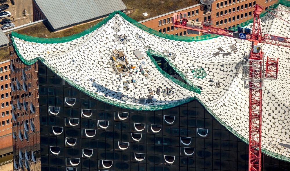 Luftaufnahme Hamburg - Baustelle der Elbphilharmonie in Hamburg