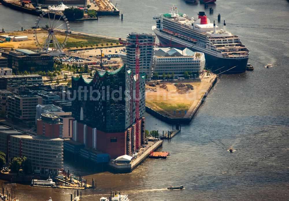 Hamburg aus der Vogelperspektive: Baustelle der Elbphilharmonie in Hamburg