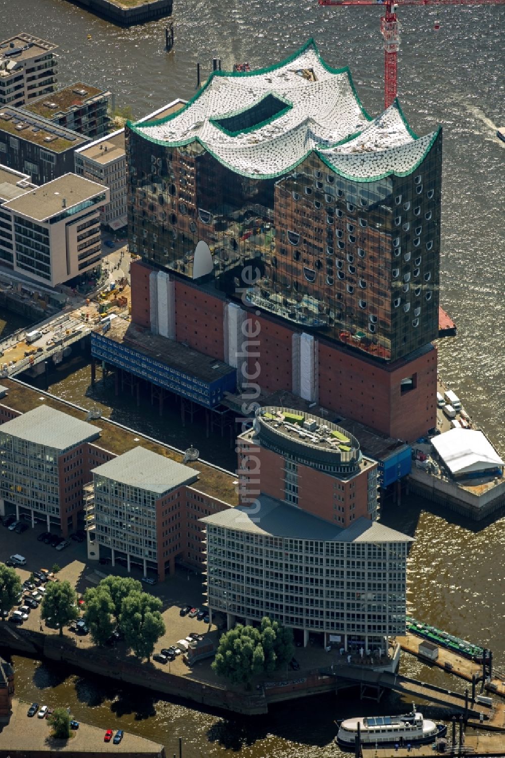 Luftaufnahme Hamburg - Baustelle der Elbphilharmonie in Hamburg