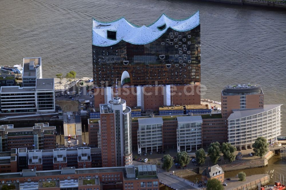 Luftbild Hamburg - Baustelle der Elbphilharmonie in Hamburg