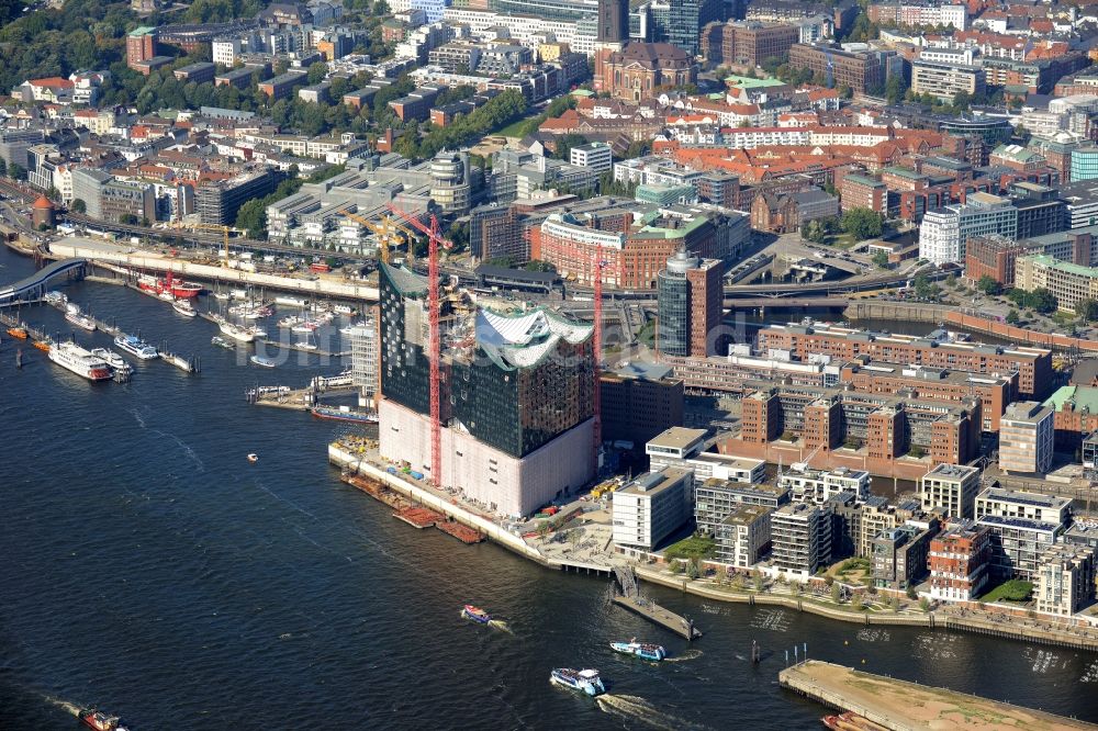 Luftaufnahme Hamburg - Baustelle der Elbphilharmonie in Hamburg