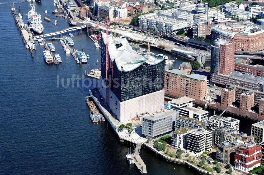 Luftaufnahme Hamburg - Baustelle der Elbphilharmonie in Hamburg