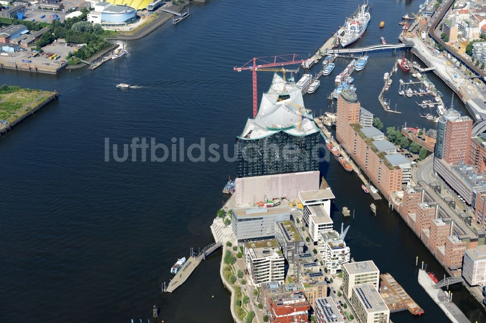 Hamburg von oben - Baustelle der Elbphilharmonie in Hamburg