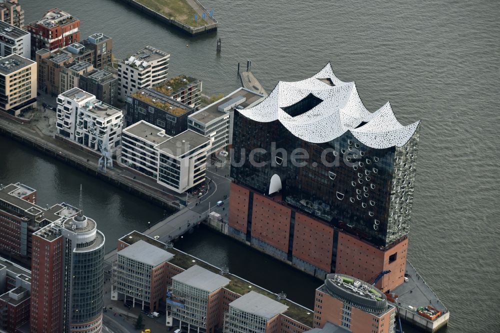 Luftbild Hamburg - Baustelle der Elbphilharmonie in Hamburg