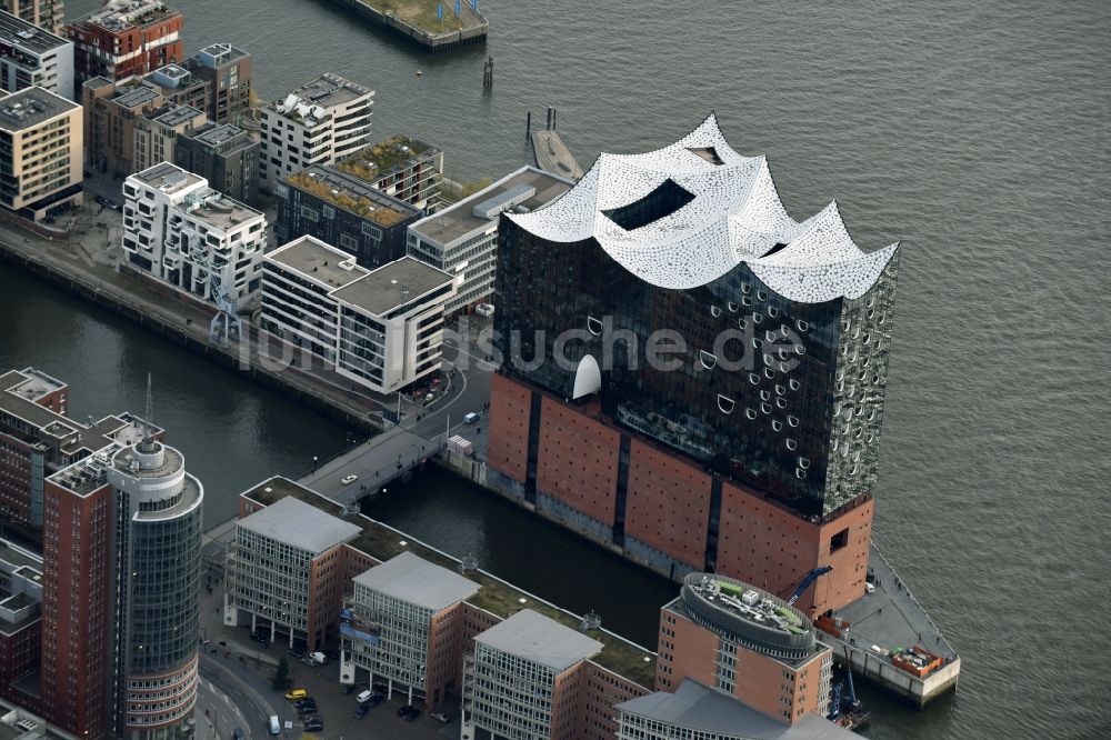 Luftaufnahme Hamburg - Baustelle der Elbphilharmonie in Hamburg