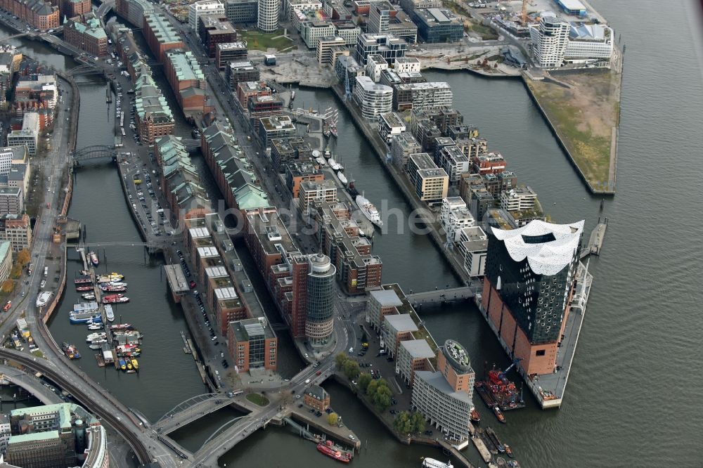 Hamburg von oben - Baustelle der Elbphilharmonie in Hamburg