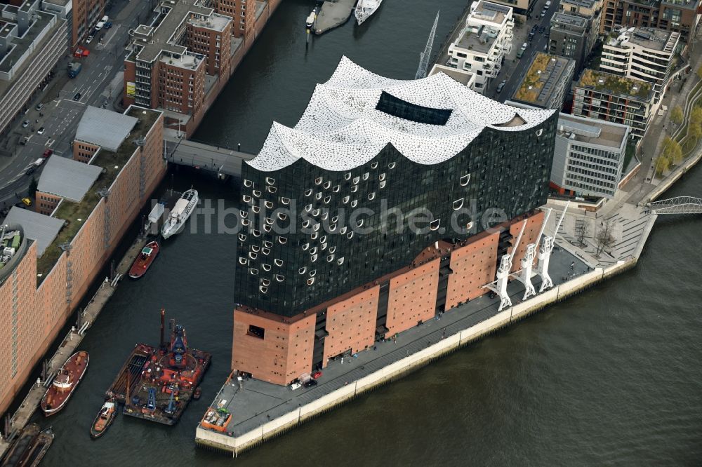 Luftaufnahme Hamburg - Baustelle der Elbphilharmonie in Hamburg