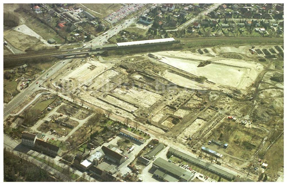 Berlin- Mazahn / Biesdorf aus der Vogelperspektive: Baustelle am Entwicklungsgebiet Biesdorf- Süd.