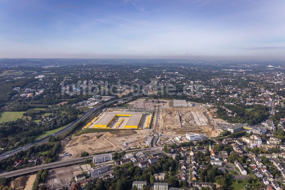 Bochum von oben - Baustelle im Entwicklungsgebiet MARK 51°7 im Ortsteil Laer in Bochum im Bundesland Nordrhein-Westfalen, Deutschland