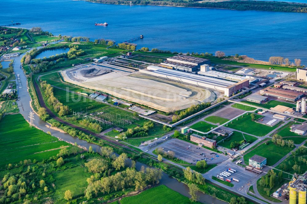 Luftbild Stade - Baustelle mit Erschließungs - und Aufschüttungs- Arbeiten Areva in Stade im Bundesland Niedersachsen, Deutschland