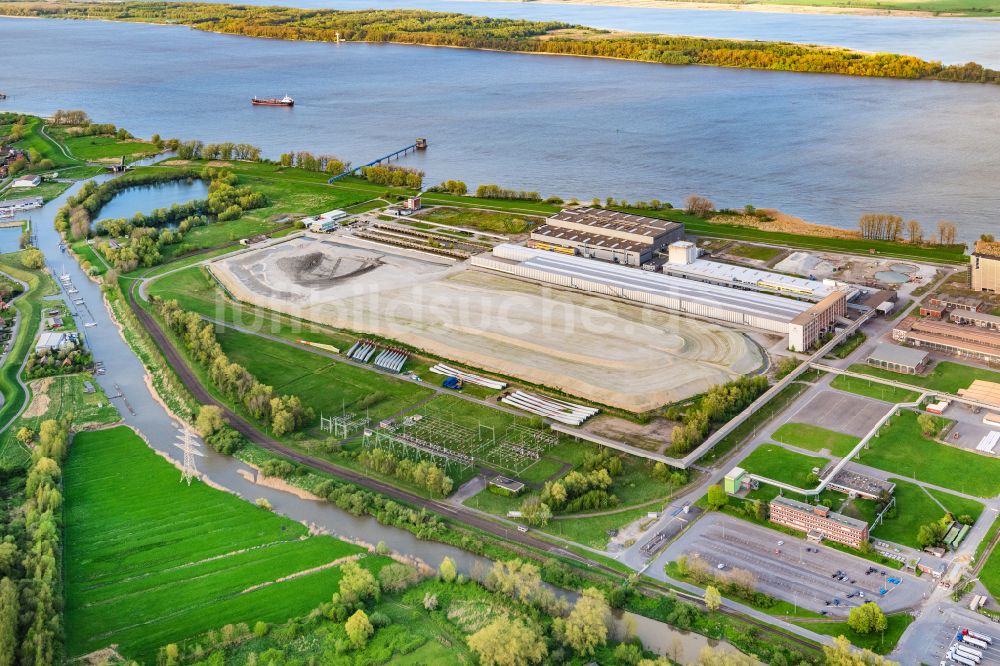 Luftaufnahme Stade - Baustelle mit Erschließungs - und Aufschüttungs- Arbeiten Areva in Stade im Bundesland Niedersachsen, Deutschland