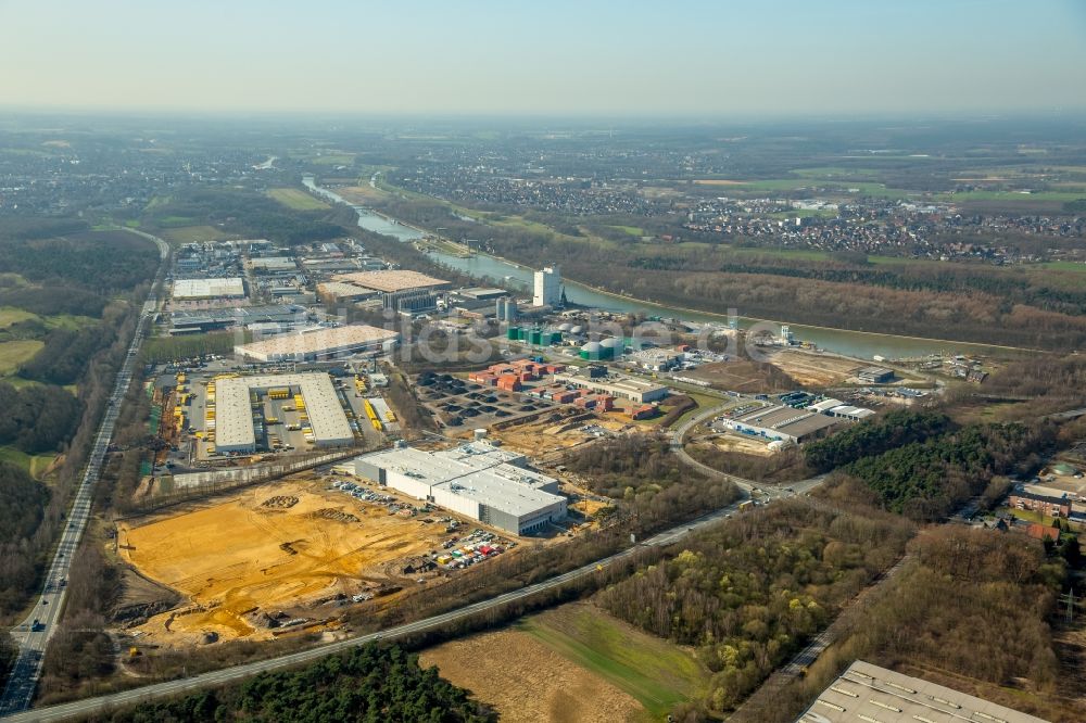 Dorsten von oben - Baustelle mit Erschließungs - und Aufschüttungs- Arbeiten der GENAN HOLDING A/S in Dorsten im Bundesland Nordrhein-Westfalen