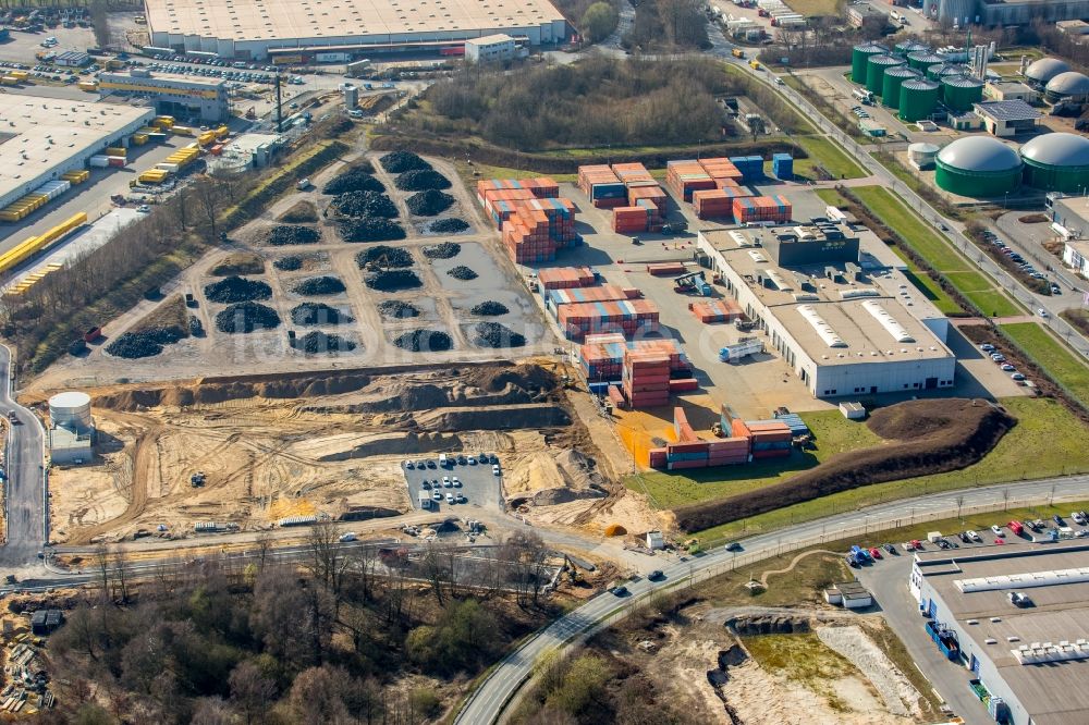 Dorsten aus der Vogelperspektive: Baustelle mit Erschließungs - und Aufschüttungs- Arbeiten der GENAN HOLDING A/S in Dorsten im Bundesland Nordrhein-Westfalen