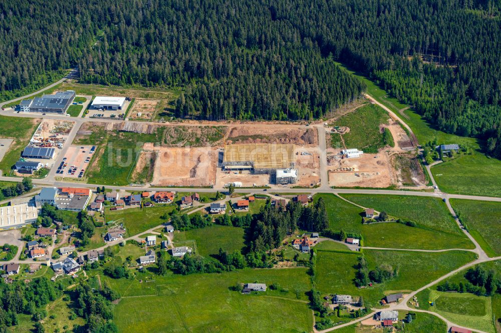 Eisenbach (Hochschwarzwald) aus der Vogelperspektive: Baustelle und Erschließungs - und Aufschüttungs- Arbeiten Gewerbegebiet an der Oberbränder Strasse in Eisenbach (Hochschwarzwald) im Bundesland Baden-Württemberg, Deutschland