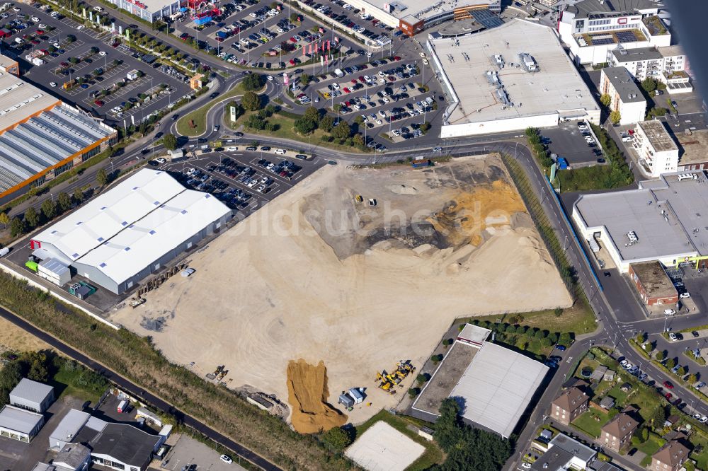 Hückelhoven von oben - Baustelle mit Erschließungs - und Aufschüttungs- Arbeiten in Hückelhoven im Bundesland Nordrhein-Westfalen, Deutschland