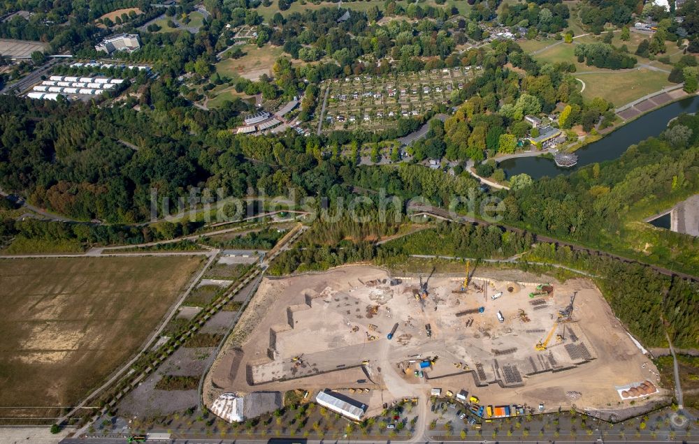 Luftbild Dortmund - Baustelle mit Erschließungs - und Aufschüttungs- Arbeiten im Industriegebiet Phönix-West in Dortmund im Bundesland Nordrhein-Westfalen