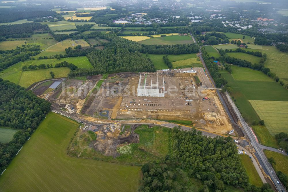 Luftbild Dorsten - Baustelle mit Erschließungs - und Aufschüttungs- Arbeiten Industriepark Große Heide Wulfen in Dorsten im Bundesland Nordrhein-Westfalen, Deutschland