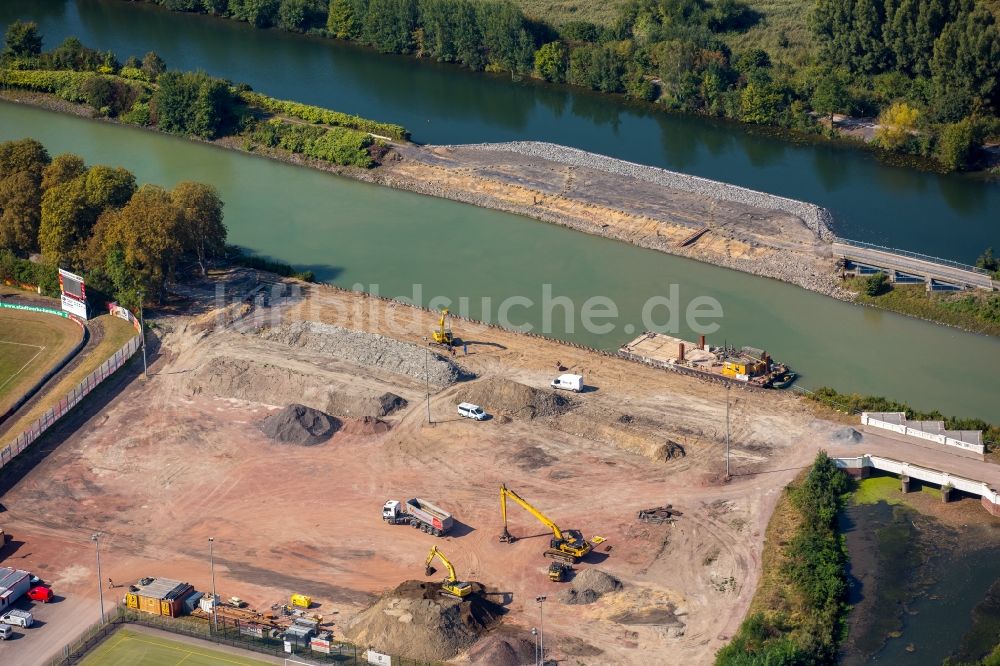 Hamm von oben - Baustelle mit Erschließungs - und Aufschüttungs- Arbeiten der JOHANN BUNTE Bauunternehmung GmbH & Co. KG in Hamm im Bundesland Nordrhein-Westfalen