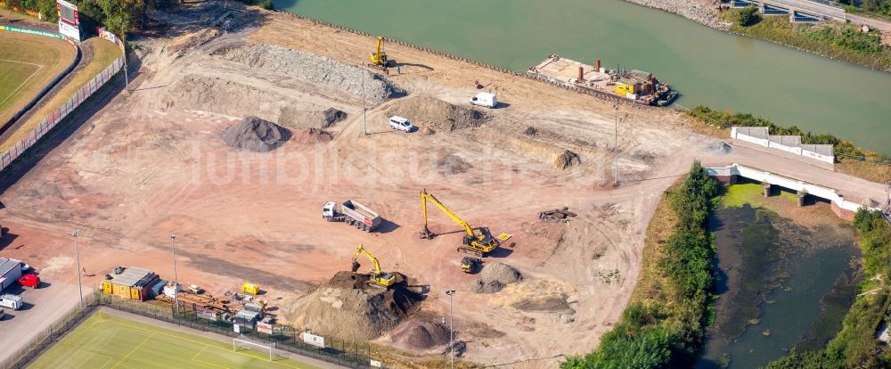 Hamm aus der Vogelperspektive: Baustelle mit Erschließungs - und Aufschüttungs- Arbeiten der JOHANN BUNTE Bauunternehmung GmbH & Co. KG in Hamm im Bundesland Nordrhein-Westfalen