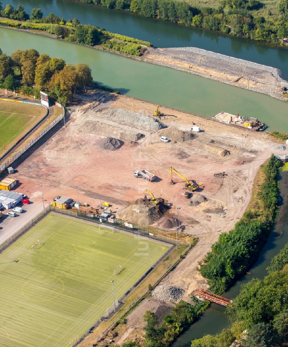 Luftbild Hamm - Baustelle mit Erschließungs - und Aufschüttungs- Arbeiten der JOHANN BUNTE Bauunternehmung GmbH & Co. KG in Hamm im Bundesland Nordrhein-Westfalen