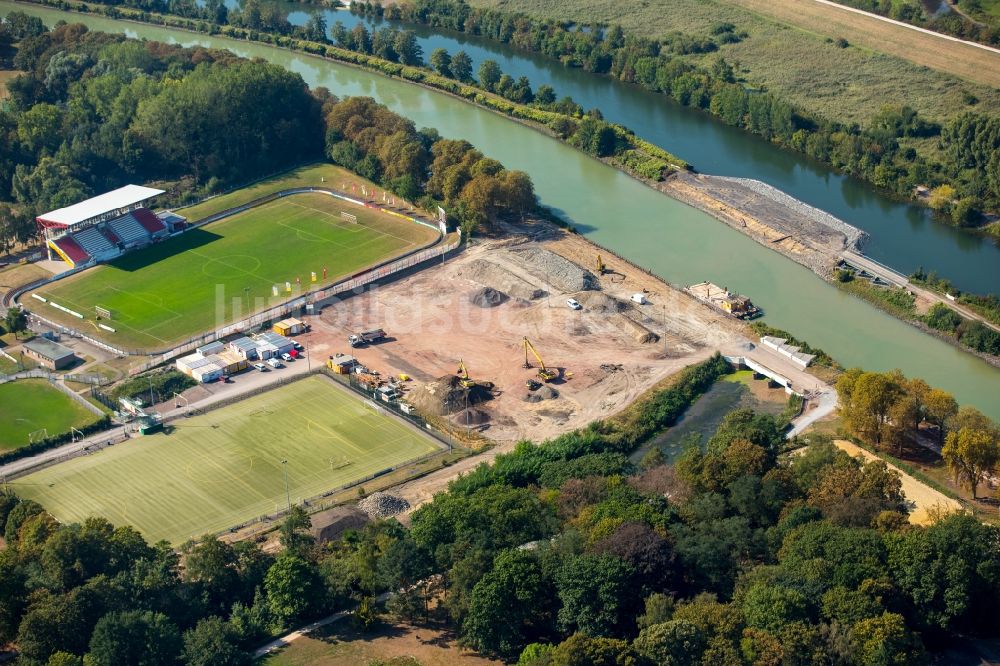 Luftaufnahme Hamm - Baustelle mit Erschließungs - und Aufschüttungs- Arbeiten der JOHANN BUNTE Bauunternehmung GmbH & Co. KG in Hamm im Bundesland Nordrhein-Westfalen