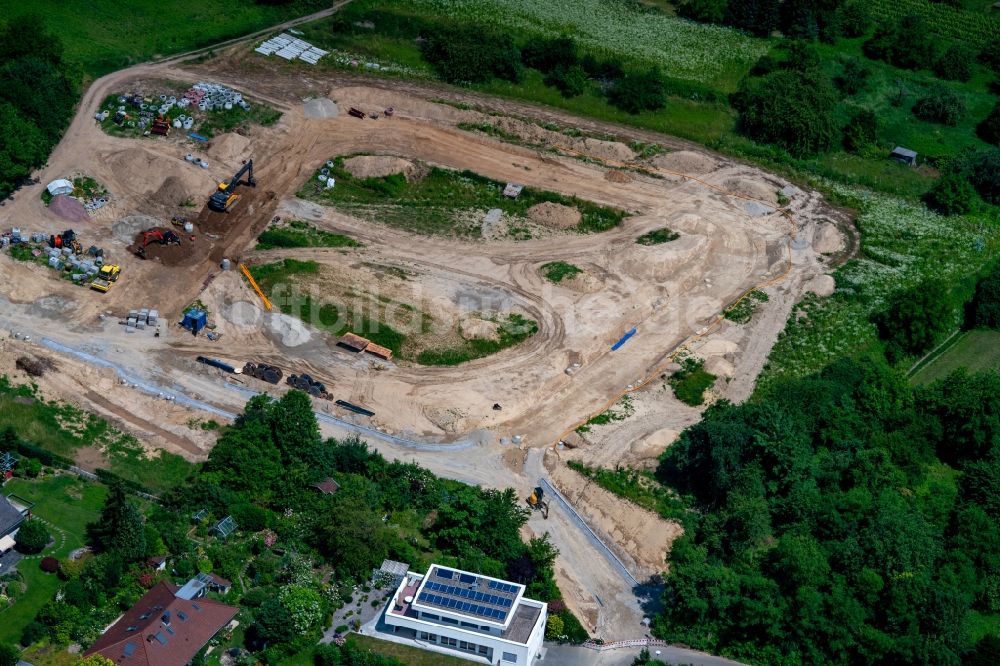 Ettenheim von oben - Baustelle mit Erschließungs - und Aufschüttungs- Arbeiten Am Münchberg Ettenheim in Ettenheim im Bundesland Baden-Württemberg, Deutschland