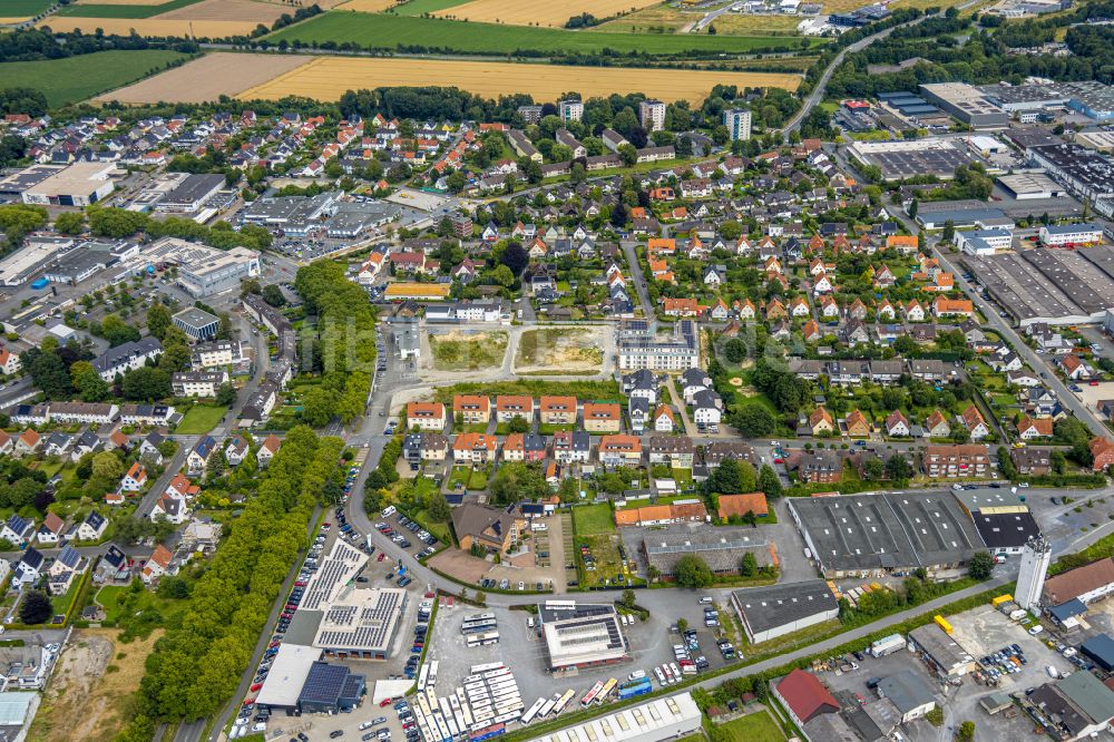 Luftbild Soest - Baustelle mit Erschließungs - und Aufschüttungs- Arbeiten für eine neue Wohnsiedlung in Soest im Bundesland Nordrhein-Westfalen, Deutschland