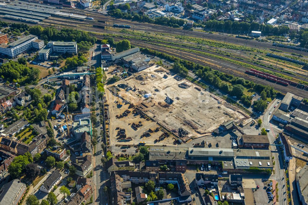 Luftbild Hamm - Baustelle mit Erschließungs - und Aufschüttungs- Arbeiten an der Wilhelmstraße in Hamm im Bundesland Nordrhein-Westfalen, Deutschland