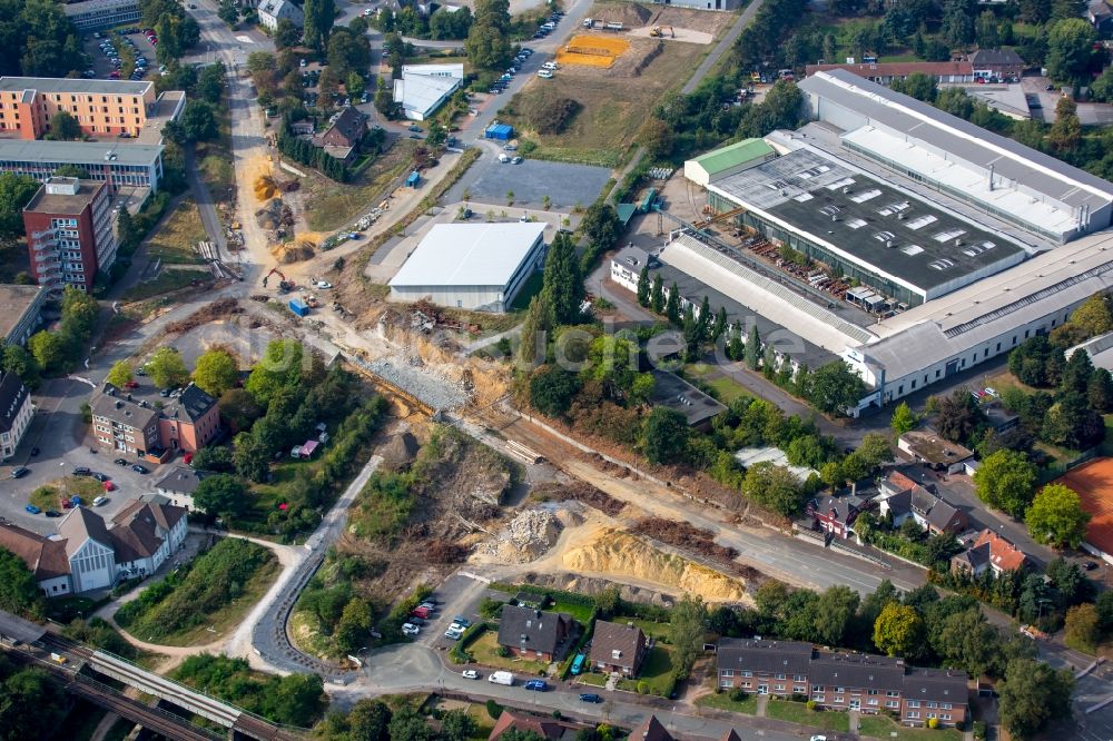 Luftaufnahme Dorsten - Baustelle mit Erschließungs - und Aufschüttungs- Arbeiten zum Neubau der Bismarckstraße in Dorsten im Bundesland Nordrhein-Westfalen