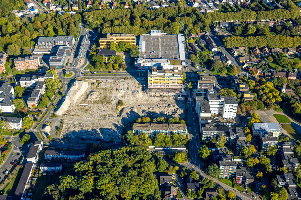 Bergkamen aus der Vogelperspektive: Baustelle mit Erschließungs - und Aufschüttungs- Arbeiten zwischen Gedächtnisstraße, Hubert-Biernat-Straße und Töddinghauser Straße in Bergkamen im Bundesland Nordrhein-Westfalen, Deutschland