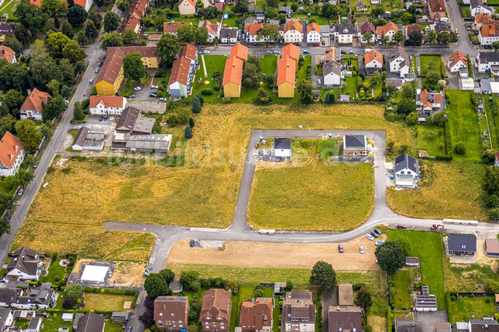 Werl von oben - Baustelle mit Erschließungs - und Aufschüttungs- Arbeiten zwischen Röntgenstraße und Panningstraße in Werl im Bundesland Nordrhein-Westfalen, Deutschland