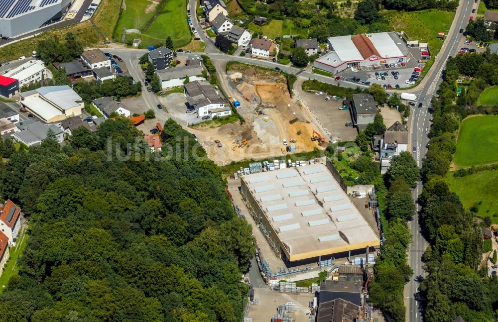 Luftbild Ennepetal - Baustelle mit Erschließungs-, Grundierungs- und Erdarbeiten mit Aufschüttungen der FELDHAUS Tief- und Montagebau GmbH & Co. KG an der Loher Straße in Ennepetal im Bundesland Nordrhein-Westfalen - NRW, Deutschland