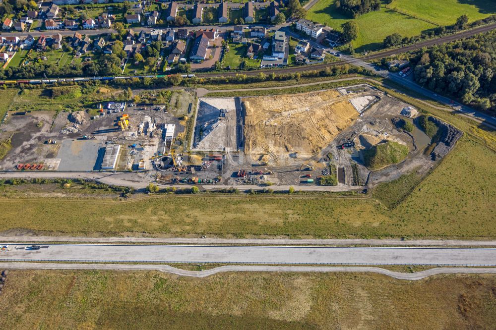 Luftbild Oberaden - Baustelle mit Erschließungs-, Grundierungs- und Erdarbeiten Wasserstadt Aden in Oberaden im Bundesland Nordrhein-Westfalen, Deutschland