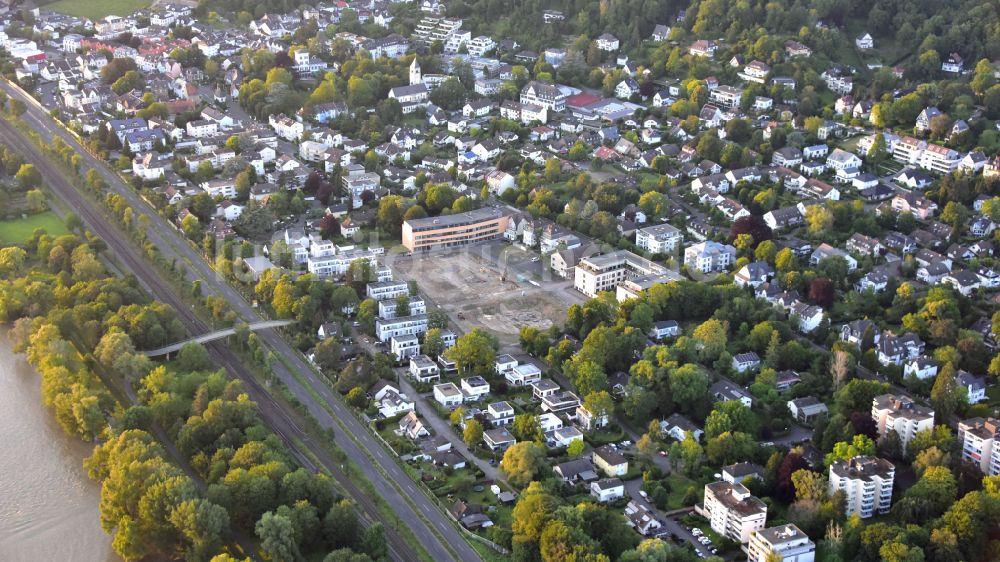 Luftbild Bad Honnef - Baustelle mit Erschließungs - und Pfahlgründungsarbeiten für die KLINKERHÖFE RHÖNDORF in Bad Honnef im Bundesland Nordrhein-Westfalen, Deutschland