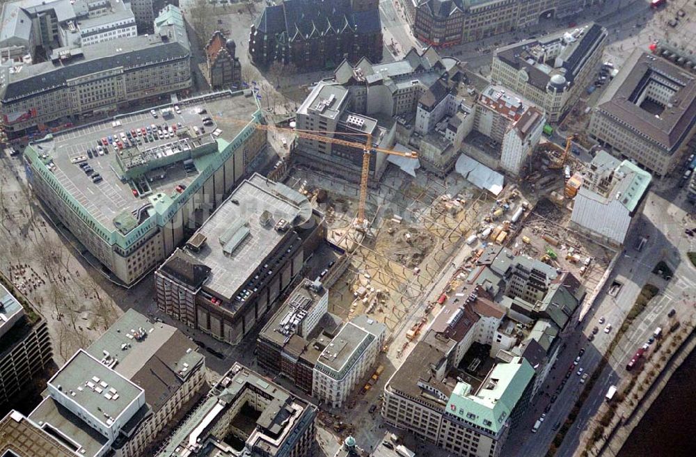 Luftaufnahme Hamburg - , Baustelle Europa-Passage zwischen Mönckebergstraße und Jungfernstieg an Alster/am Glockengießerwall