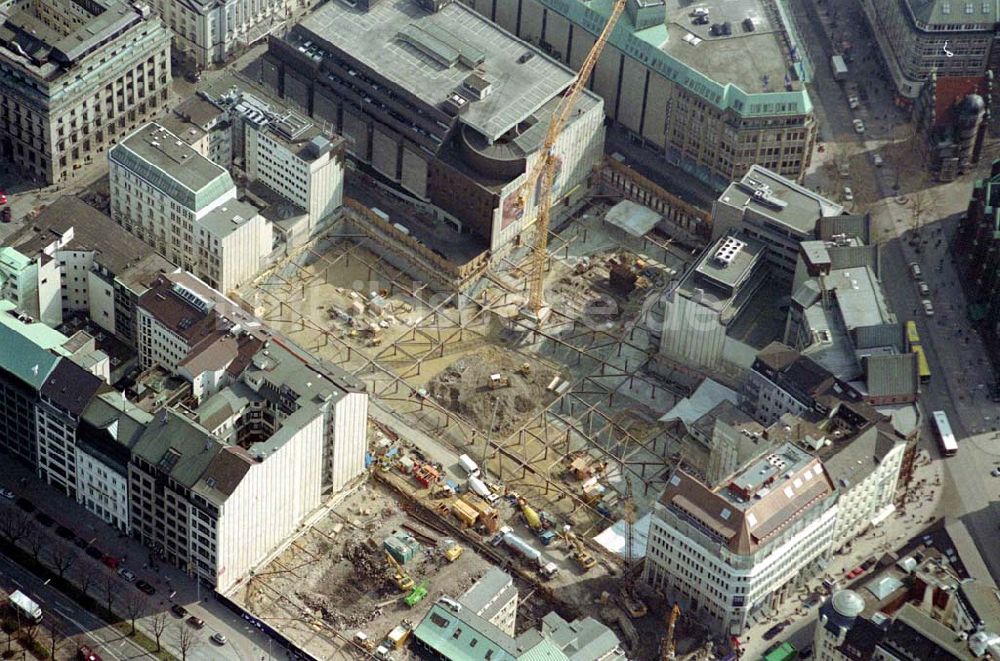 Luftaufnahme Hamburg - , Baustelle Europa-Passage zwischen Mönckebergstraße und Jungfernstieg an Alster/am Glockengießerwall