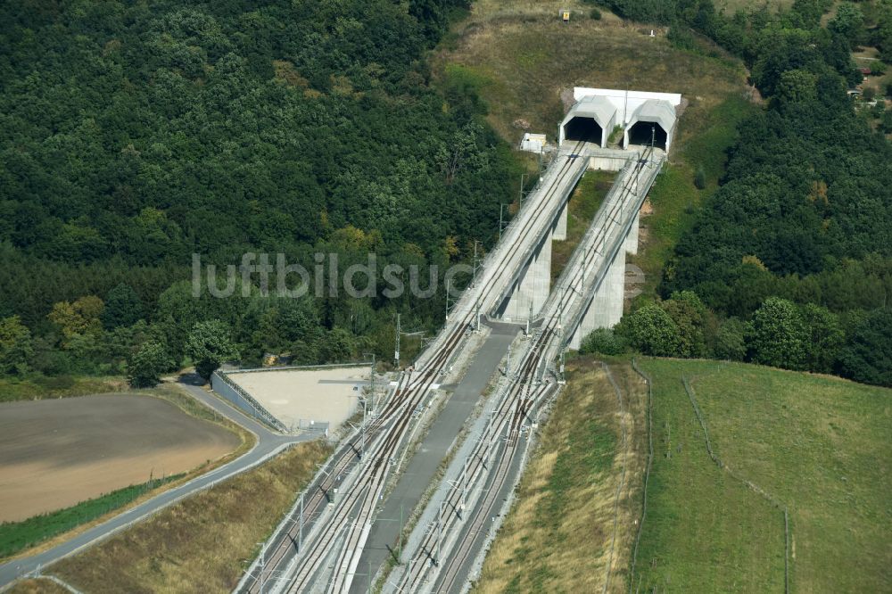 Finneland von oben - Baustelle Finnetunnel - Bibratunnel der Bahn- und ICE Strecke in Finneland im Bundesland Sachsen-Anhalt, Deutschland