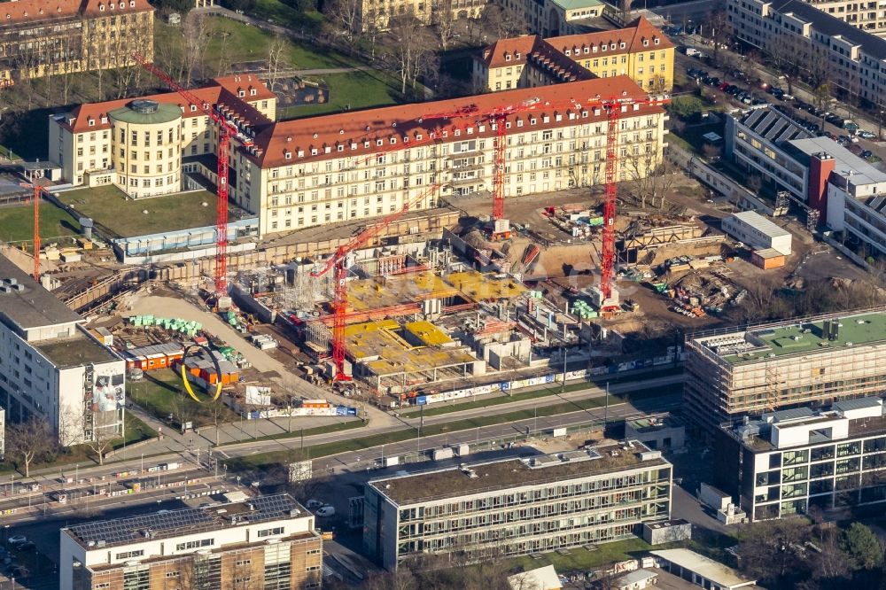 Luftaufnahme Freiburg im Breisgau  Baustelle für einen Erweiterungs