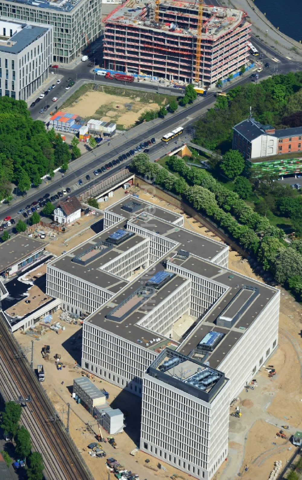 Berlin Moabit Aus Der Vogelperspektive: Baustelle Für Den Neubau Des ...